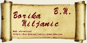 Borika Miljanić vizit kartica